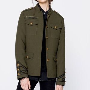 Pull&Bear M EUC near new Blazer with military style great stitching “love army”’